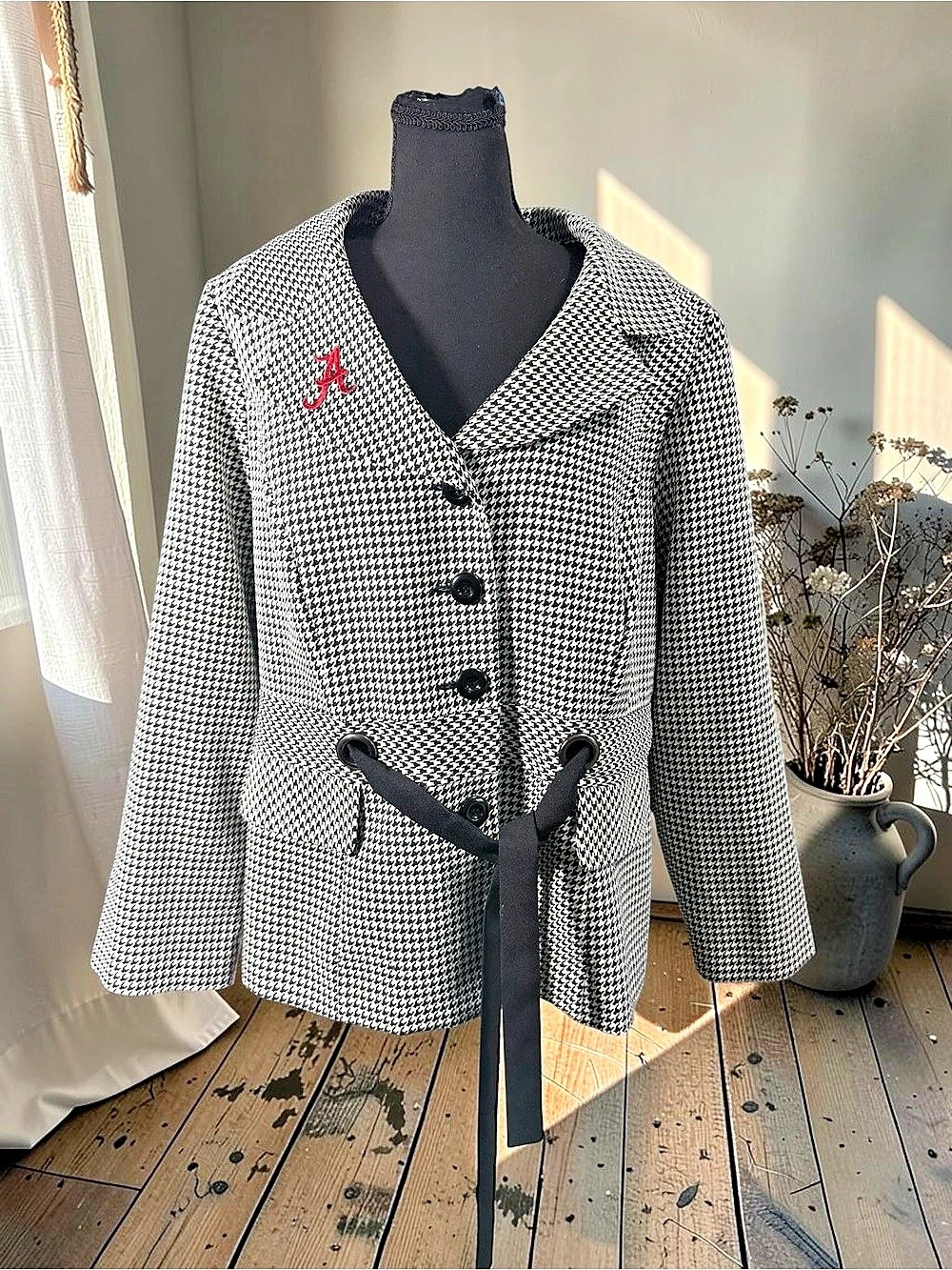 Alabama Ramer Dress Jacket Houndstooth Jacket in Black & White houndstooth XL Li
